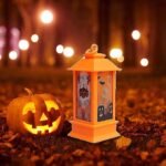 MPS My Party Suppliers 1Pc Halloween Lamps, Halloween laltern, LED for Halloween Decoration, Halloween Hanging Decoration (Black Vintage LED) - Image 4