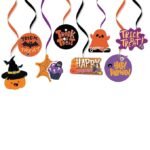 Halloween Theme Party Decoration Hanging from Ceiling Decoration Items,Halloween Themes Party Favors for Party Decoration(Swirls)- 8 Pcs Swirl Cutouts & 8 Pcs Swirl Ribbons
