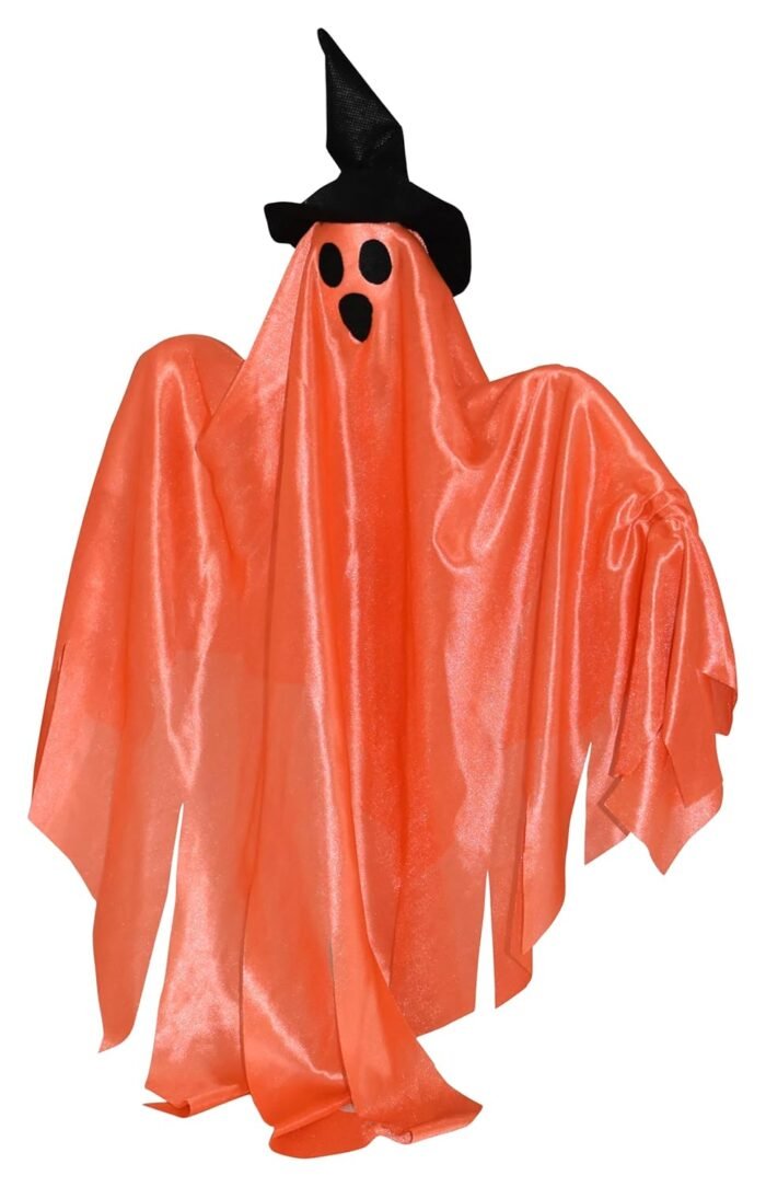 1 pcs Halloween Hanging Pumpkin Decorations, Halloween Ghost Lights, Bright Colors Light Durable Ghost String Lights Spooky Ambience Soft Fabric for Family - Image 1