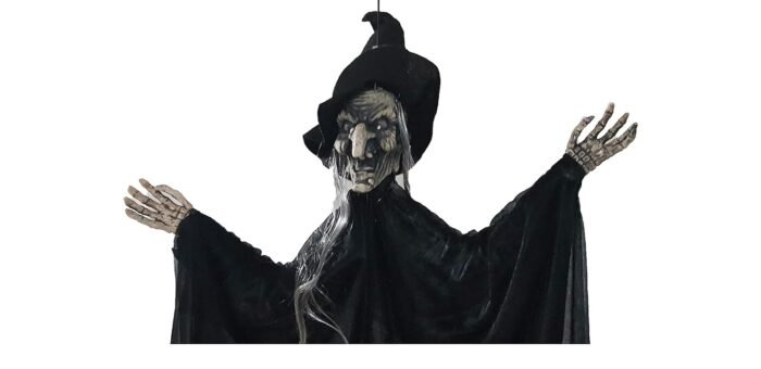 Animated Hanging Grim Reaper Skull Best Halloween Decoration Prop - Image 2