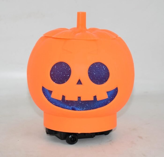 Moving Halloween Decoration Pumpkin Candy Holder Bucket 6.2 inch with Lights Sounds Perfect for Halloween Party Birthday Favor Candy for Trick or Treat(Orange) - Image 4