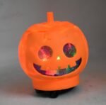 Moving Halloween Decoration Pumpkin Candy Holder Bucket 6.2 inch with Lights Sounds Perfect for Halloween Party Birthday Favor Candy for Trick or Treat(Orange) - Image 3