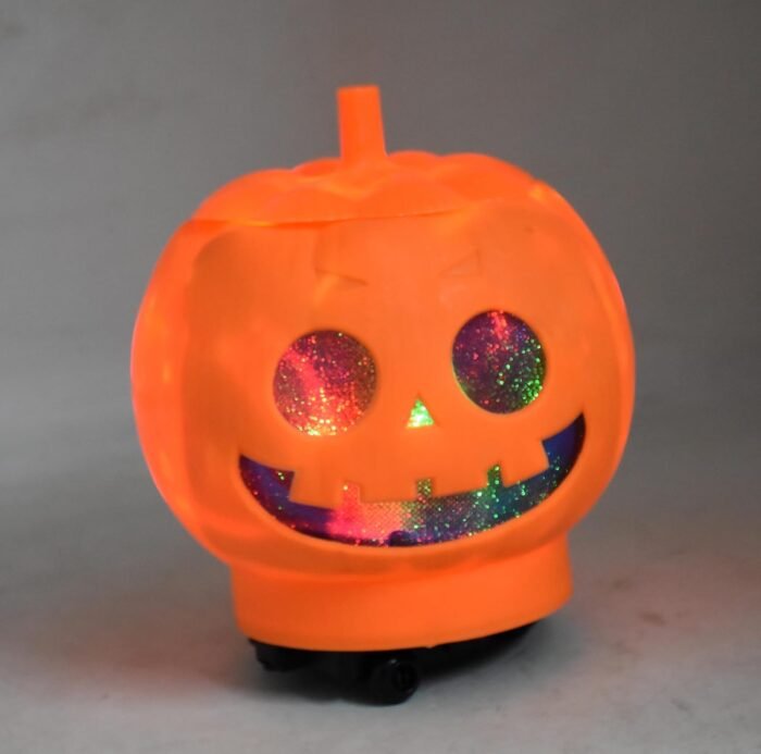 Moving Halloween Decoration Pumpkin Candy Holder Bucket 6.2 inch with Lights Sounds Perfect for Halloween Party Birthday Favor Candy for Trick or Treat(Orange) - Image 3