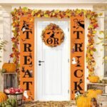 3 Pack Halloween Decorations Outdoor Indoor, Halloween Door Hanger Banner Trick or Treat Banner for Front Door Display for Garden, Durable Halloween Home Decor - Image 3