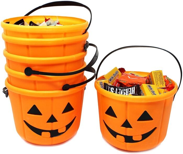 Halloween Trick or Treat Pumpkin Bucket Jack O Lantern Candy Basket Halloween Party Supplies Pumpkin Pails with Handle - Image 3