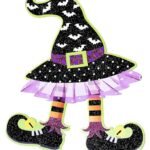 Happy Halloween Glitter Witch Hanging,Halloween Witch Ornament, Halloween Hanging Witch Hat Decorations,Halloween Decoration Trick or Treat Theme, Jack o Lantern Decoration