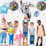 MPS MY PARTY SUPPLIERSĀ® Set of 5 Robot Shape Foil Balloon Foil Balloons for kids Birthday Decoration, Robot Balloon, Science Tech Theme, Robot-Theme Birthday, Silver star foil balloons - Image 7