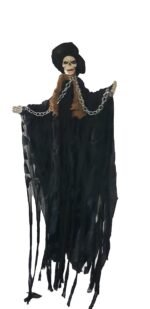 Animated Hanging Grim Reaper Skull Best Halloween Decoration Prop - Image 3