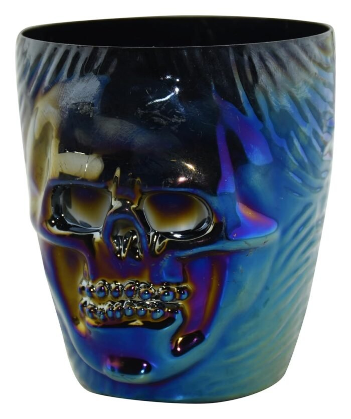 My Party Suppliers 2PCs Holographic 3D Skull Pirate Glass, Rainbow Luster Party Skull Glasses, Bar Decoration Glasses, Halloween Tableware - Image 4