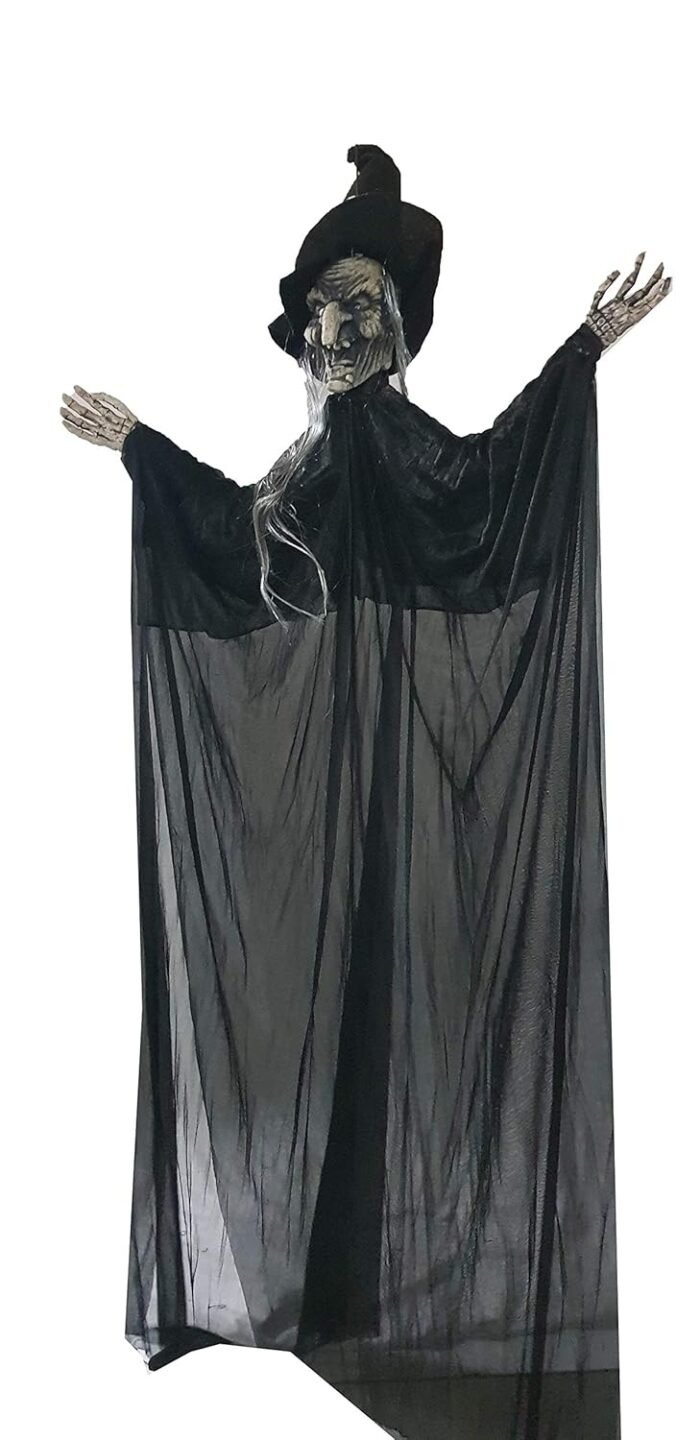 Animated Hanging Grim Reaper Skull Best Halloween Decoration Prop - Image 6