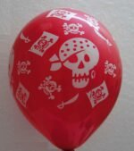 Halloween Latex Balloon Red Color with Skull Printed