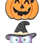 Happy Halloween 4Step Halloween Hanging,Skull,Bat,Spider Pumpkin Decoration,Halloween Pumpkin Ornament, Halloween Scary Pumpkin Decorations Party Club Haunted House Prop,Door Decoration