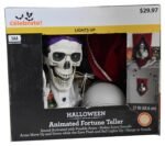 Animated Skeleton Fortune Teller Machine, Halloween Sound Light Horror Hanging Ornament, Purple, Red, Fabric, Plastic, Metal, Halloween Occasion - Image 2