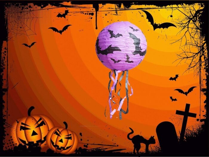 My Party Suppliers Halloween Bat Lantern with Tail Halloween Decoration Lantern Halloween Props (Multicolor) - Image 2