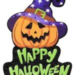 Happy Halloween Glitter Pumpkin Decoration,Halloween Pumpkin Ornament, Halloween Hanging Decorations,Halloween Decoration Trick or Treat Theme, Jack o Lantern Decoration