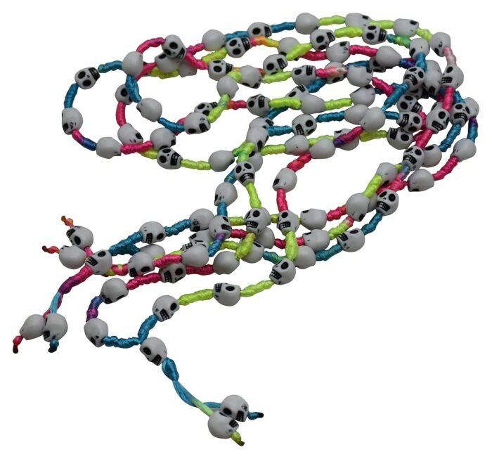 MY PARTY SUPPLIERS Jagmag® Multicolr Halloween Skull Mala Beads,Skull Beads Necklace, Halloween Skull Necklace, Skull Knotted Necklace - Image 2