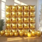 MPS MY PARTY SUPPLIERSĀ® Set of 10 Golden Square Shaped Foil Balloons 30 * 30cm Wall Backdrop Double Sided Metallic Balloon Arch Garland Kit For Anniversary Engagement Birthday Party Decorations - Image 3