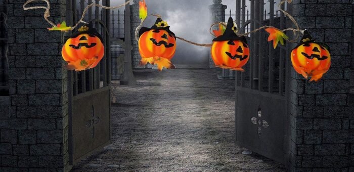 1.2m Halloween Pumpkin Banner Garland Hanging Decoration Halloween Party Favors Supplies - Image 1