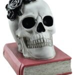 Big Size 1 Piece Halloween Skull Skeleton Books Halloween Horror Skull Ornament Garden Yard Lawn Decoration Festival Prank Crafts/Cracked Skull/Halloween Decorations Skull