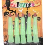 Haunted House Glow-in-The-Dark Witch's Fingers, Witch Costume Nails, Glow in Dak Witch Finger, Halloween Fingers for Halloween Costume, Halloween Dressup, Halloween Party Supply