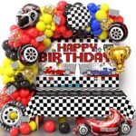 MPS MY PARTY SUPPLIERS® 1pack Racing bike theme 79pcs balloon kit for Race car party decorations Transport vehicle truck theme Racing bike motorcycle car foil balloons Checked Racing Balloons - Image 6