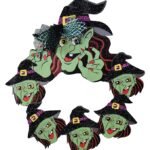 Happy Halloween Glitter Witch Door Hanging Wreath,Halloween Witch Ornament, Halloween Hanging Witch Decorations,Halloween Decoration, Trick or Treat Decoration