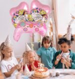 Gamer Birthday GAME ON! Foil Balloons Video Game Theme Birthday Party - Gaming Console Shape Foil Balloon (Gaming Pink Balloons) Party Decoration Balloon - Image 4