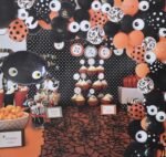 Halloween Balloons Decoration Kits Orange Black White Latex Balloon Horror Eyes Balloons for Halloween Theme Background Decorations, Halloween Balloons