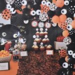 Halloween Balloons Decoration Kits Orange Black White Latex Balloon Horror Eyes Balloons for Halloween Theme Background Decorations, Halloween Balloons
