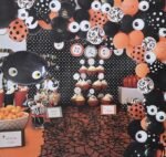 Halloween Balloons Decoration Kits Orange Black White Latex Balloon Horror Eyes Balloons for Halloween Theme Background Decorations, Halloween Balloons