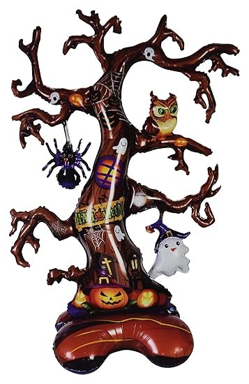 MPS MY PARTY SUPPLIERSĀ® 1pc Self-Standing Haunted Tree Halloween Foil Balloons Giant Scary Halloween Character Ghost, Pumpkin, Skeleton Balloons Halloween Party Floor Decoration ideas
