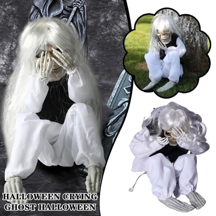 Halloween Horror Props Electric Crying Little Ghost Toy Tricky Scary Crying Bar Decoration Haunted House Party Decoration, Light Music Halloween Decor - Image 3