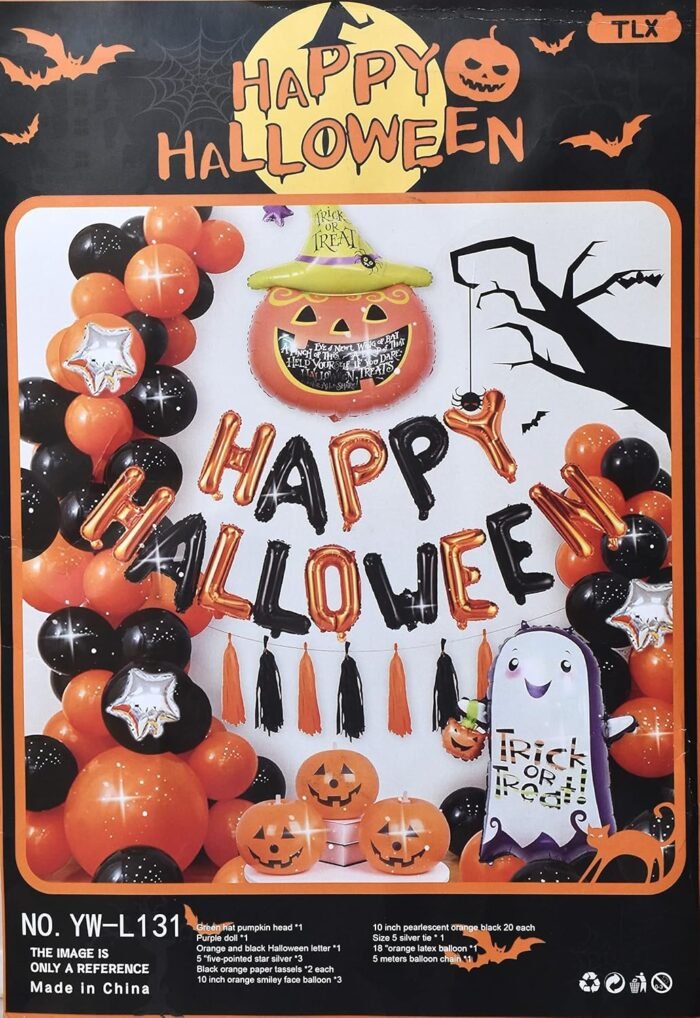 Halloween Balllons, Halloween Balloon Arc Garland,Halloween Theme Party,Halloween Decorations Cartoon Aluminum Film Balloons Ghost Festival Bar Ktv Party Pumpkin Skeleton Decoration - Image 2