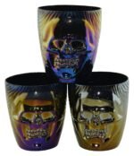 My Party Suppliers 2PCs Holographic 3D Skull Pirate Glass, Rainbow Luster Party Skull Glasses, Bar Decoration Glasses, Halloween Tableware - Image 2