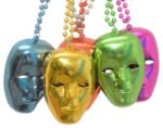 1 pcs Scream Mask Horror Film Charm, Halloween Pendant with Chain, Halloween Prop for Halloween Dress up, Halloween Neckless (Random Color)