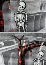 Halloween Skeleton Tree Foil Balloon, 80 x 140 cm, Black and Red Party Decoration kull Balloons For Halloween Party Decorations, Skeleton Hanging Tree Balloon - Image 2