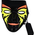 Halloween Party Mask LED Scary Flash Mask EL Line Light Mask Cosplay Mask Party Clothing Mask Supplies Multi-Color Optional
