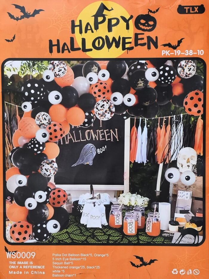 Halloween Balloon Arch Garland Kit, Halloween Decoration Balloon Set, Black, Orange, White, Confetti Balloons, Spider Aluminum Balloons, Halloween Party, Decoration, Photography Background - Image 2