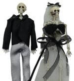 2 x Skeleton Bride Groom Decor - Day of The Dead Couple Skeleton, Halloween Party Decorations, Skeletons for Halloween Decoration, Graveyard Decorations, Haunted House Accessories - Image 2