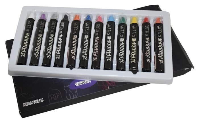 Halloween face paint cryons ,The Dark Face Body Paint,Washable Neon Face Body Paint,Black Light Face Makeup for Party Halloween Christmas Cosplay Masquerade - Image 3