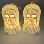 Pack of 2 Halloween Decorations Halloween Skeleton LED Hanging Ghostly Shadow Light Candle Home Decorative Accessories Flash ELD Lamps for Halloween Party Decorations, Tree Decortaion