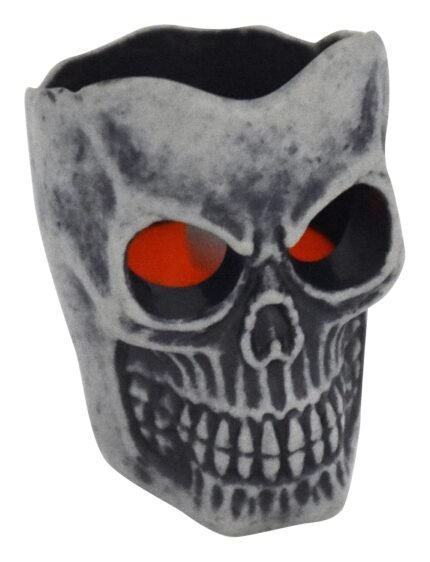 MY PARTY SUPPLIERS 2 pcs Halloween Skull Glowing Candle, Night Light Battery Operated Flameless Candles Tea Light Candle, Fake Candles for Christmas Halloween Pumpkin Decorations