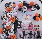 Scary Halloween Decorations Set Halloween Balloons Confetti Balloons Bat Decorations Bat Foil Balloons for Halloween Party Decorations, Spooky Birthday