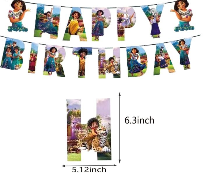 MPS MY PARTY SUPPLIERS® 1pc Moana Birthday banner decoration, Happy birthday paper banner, Princess Theme decoration for girls party, Cartoon Banner, moana theme birthday decoration - Image 4