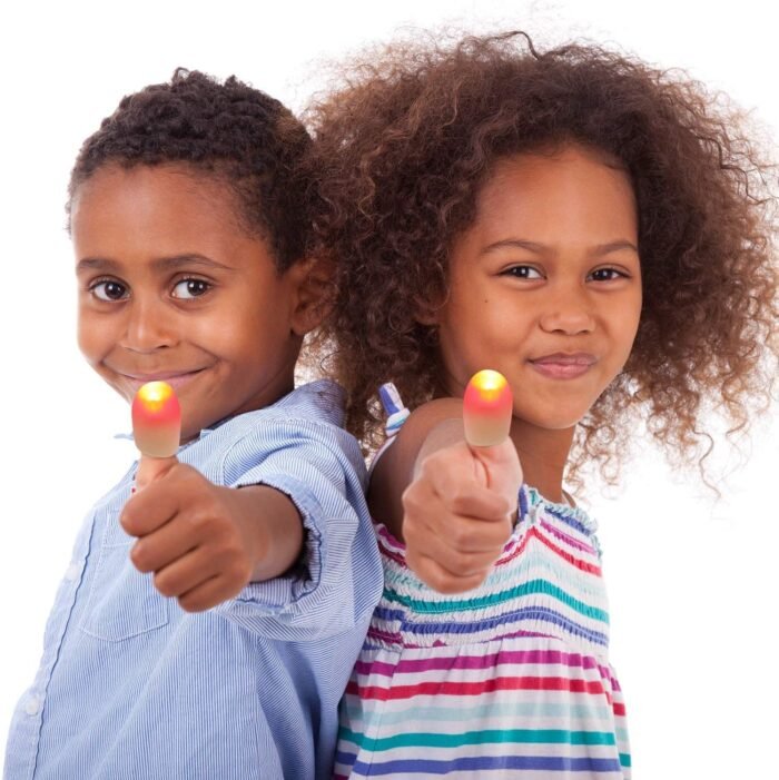 Set of 2 Magic Rubber Thumb Tip Light Up Red Flashing Close Up Real Finger Trick, Magic Rubber Gag Toy, Finger LED Thumbs Light Magic Thumb Light, Fake Halloween Thumb Finger for Magic Tricks - Image 6