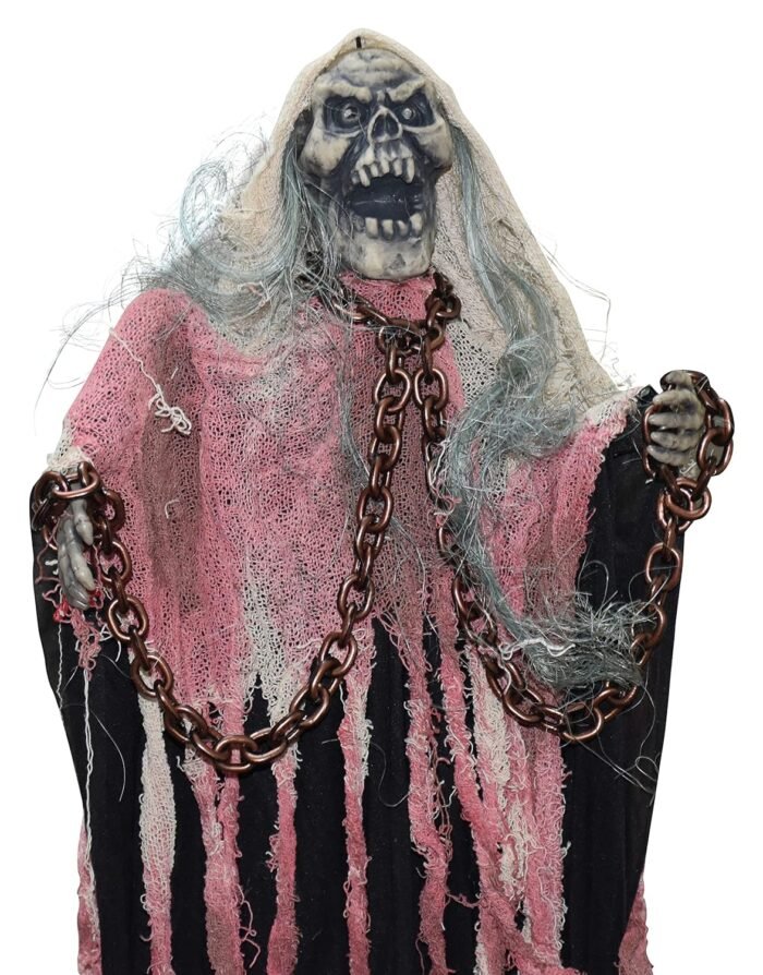 Scary Halloween Decorations Screaming Induction Glowing Pendant Big Ghost Skeleton Wizard for Halloween Haunted Home Decor Party - Image 2