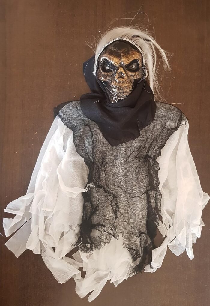 Halloween Decoration Hanging Witch Skull Animated Halloween Props / Sound and Light Hanging Ghost / Light and Sound Halloween Party Decoration Scary Haunted Hanging Ghost Witch Halloween Party / Halloween Party Decoration Sound , Light Creepy Scary Animated Skeleton Hanging Ghost ( 1pcs) - Image 4