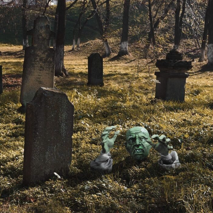 Zombie Groundbreaker Halloween Decorations Outdoor, Crawling Skulls in Ground, Climbing Skeleton Head, Yard Lawn Garden Stake Graveyard Decor Party Props - Image 3