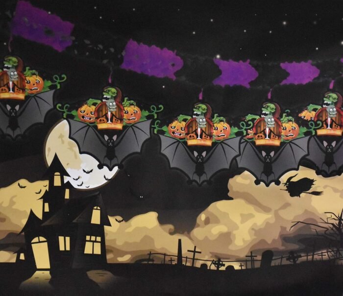 My Party Suppliers 3D Spooky Halloween Honeycomb Chain Banner, Halloween Decorations, Halloween Pumpkin Decorations, Halloween Party Decorations, Halloween Garland - Image 2