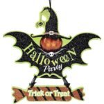 Happy Halloween Glitter Pumpkin Decoration,Halloween Pumpkin Ornament, Halloween Scary Pumpkin Decorations Party Club Haunted House Prop, Pumpkin Witch Decoration